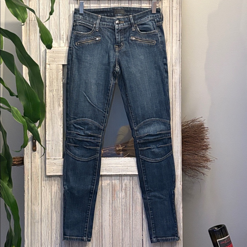Koral Blue Skinny Moto Jeans Size 25 EUC